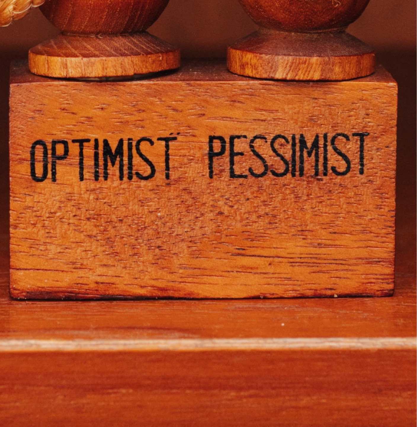Danish Teak Optimist & Pessimist Bottle Stopper Set - photo 3