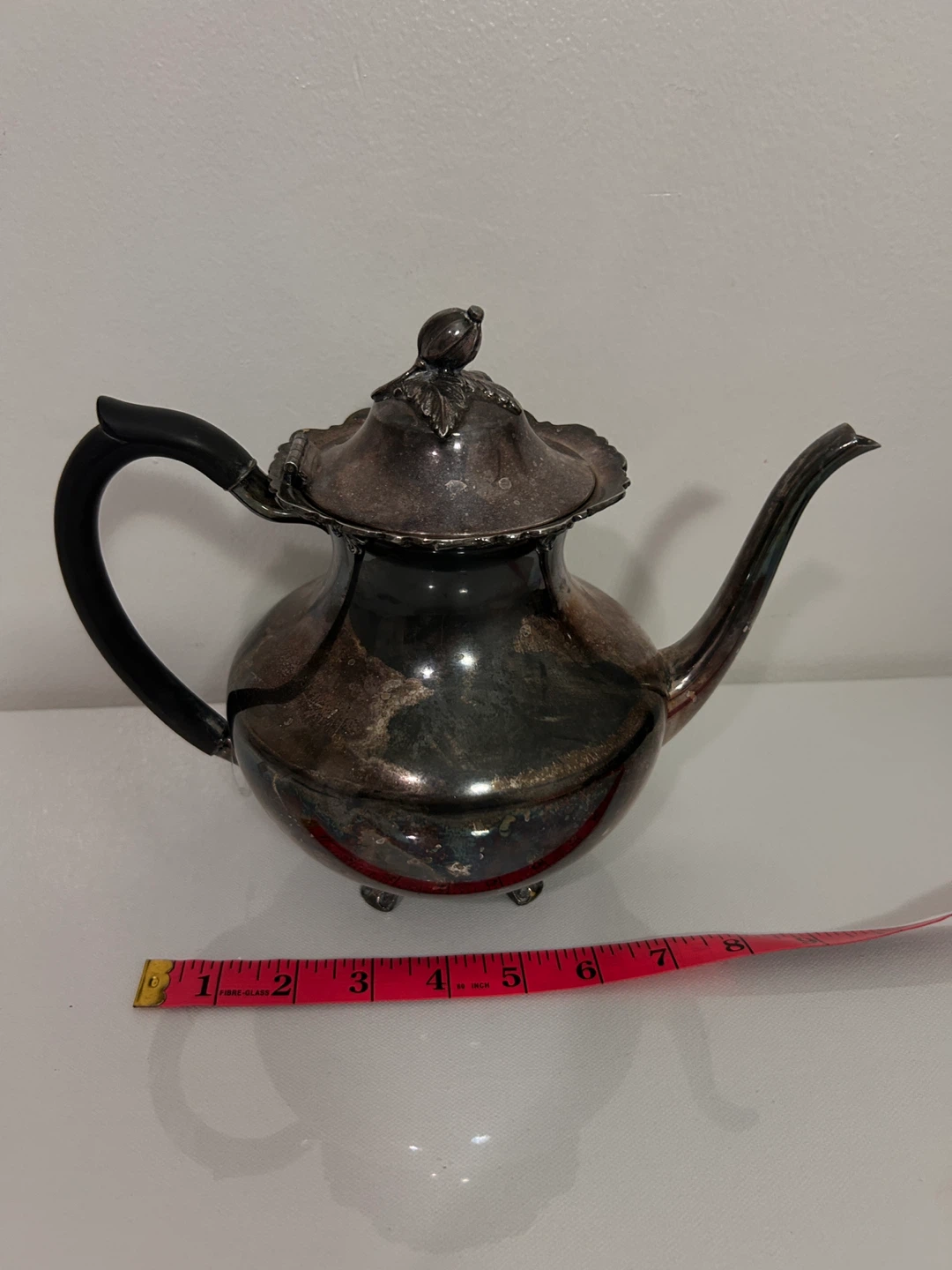 Vintage Silver-Plated Teapot with Floral Accents