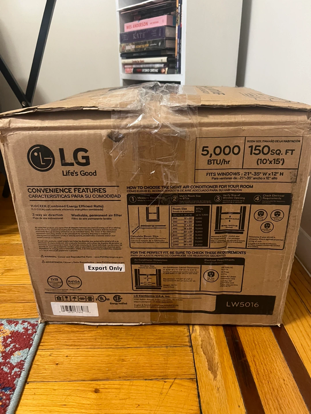 LG 5,000 BTU Room Air Conditioner LW5016 - photo 4