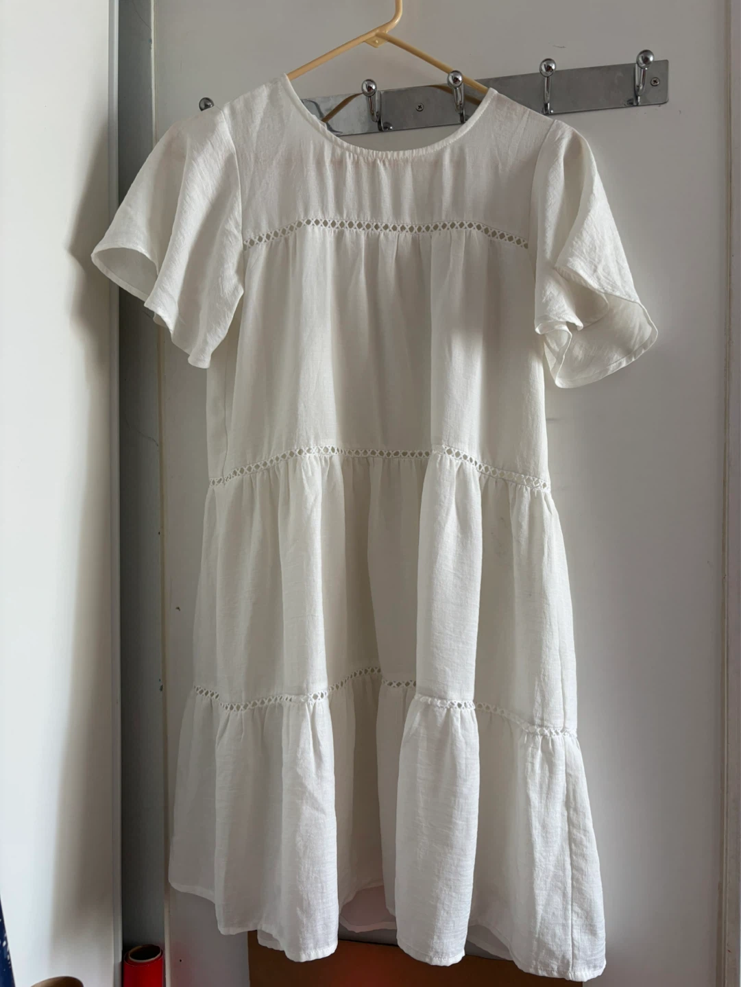 White Tiered Midi Dress