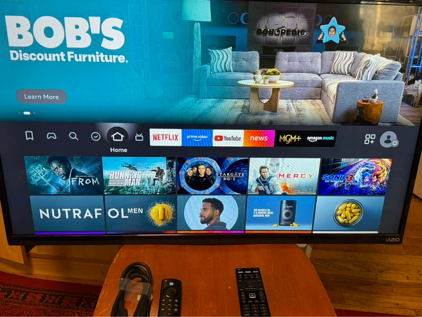 Smart TV &Remote +firestick& HDMI Cable