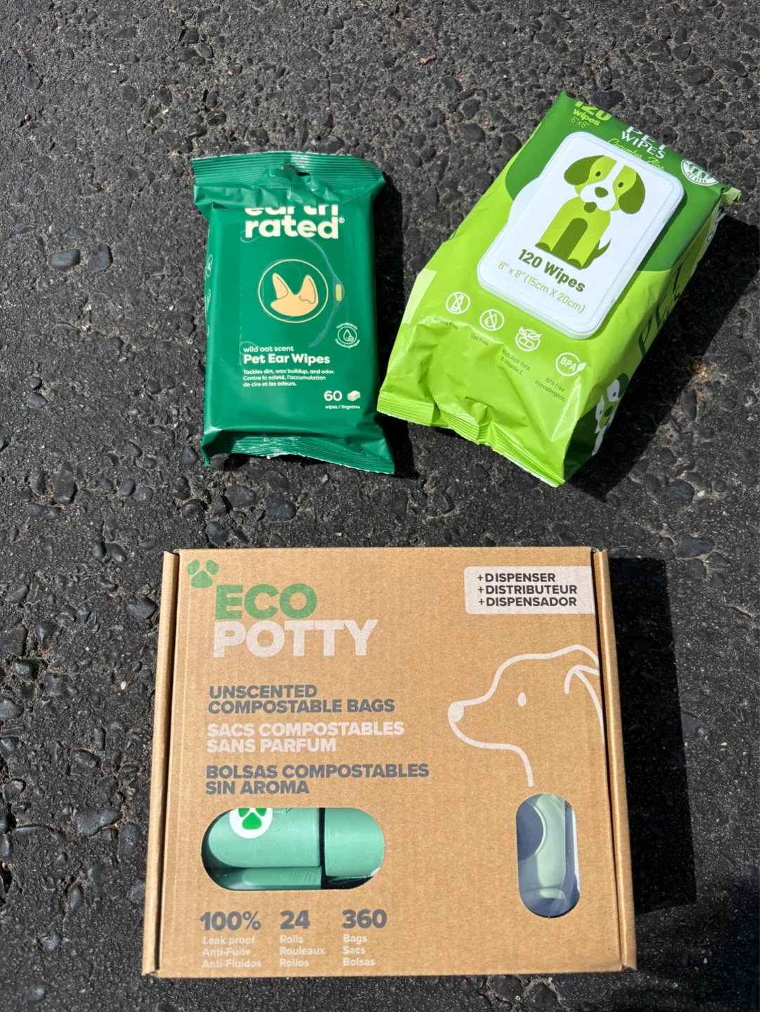 Earth Rated Pet Ear Wipes & Eco Potty Compostable Bags