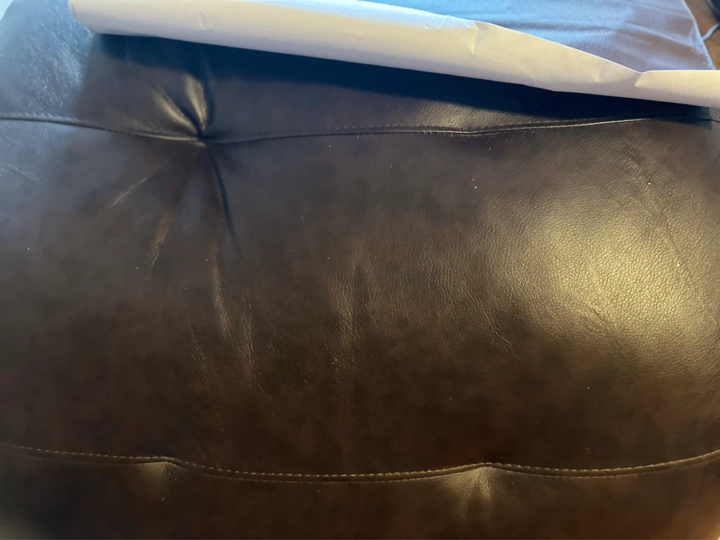 Brown Faux Leather Chaise Lounge - photo 3