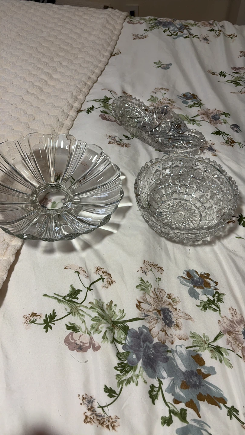 Set of 3 Crystal Glass Bowls - photo 3