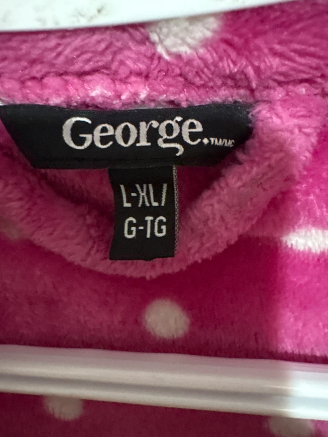 George. Pink Polka Dot Fleece Robe L-XL - photo 2