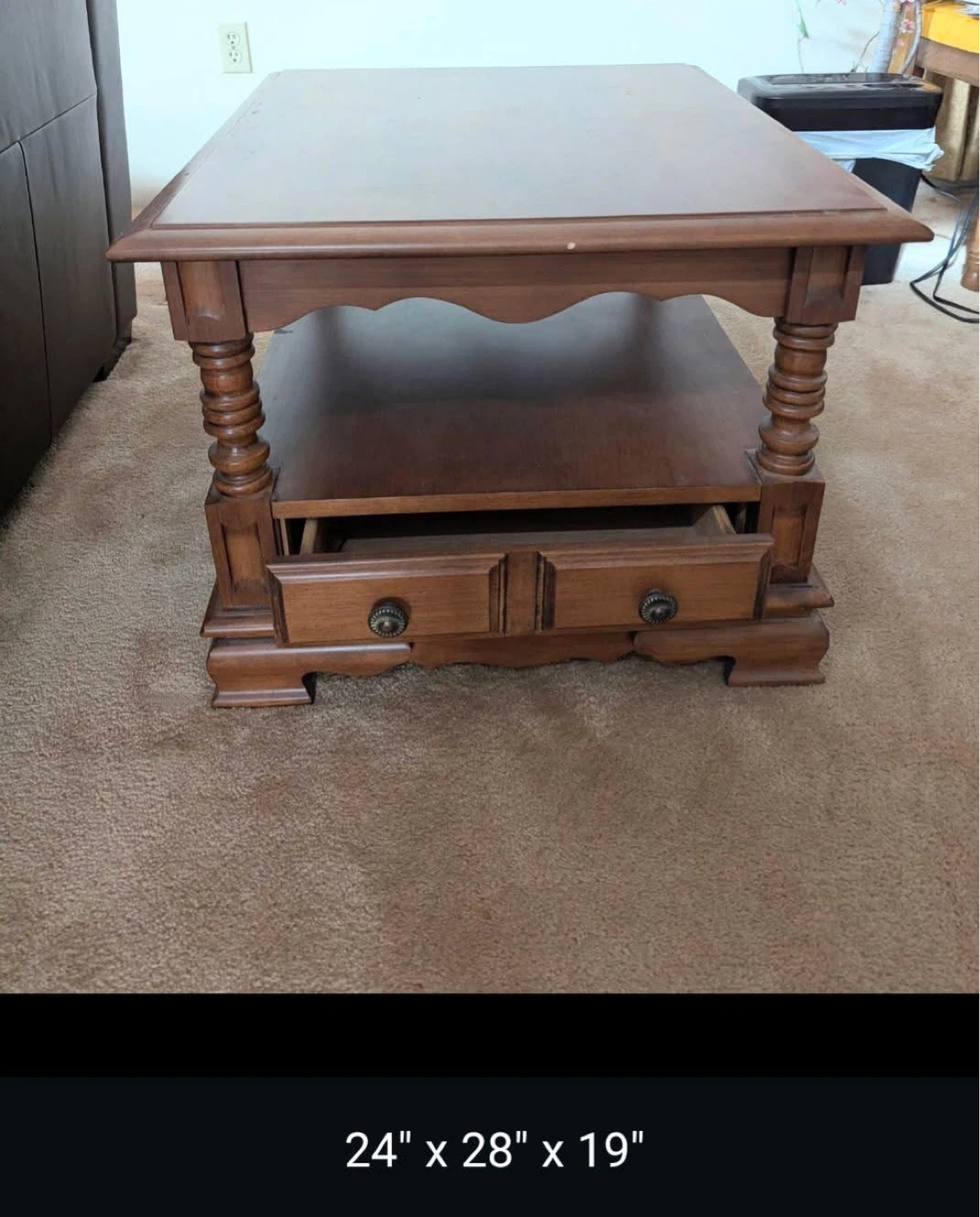 Wooden Coffee Table with Drawers