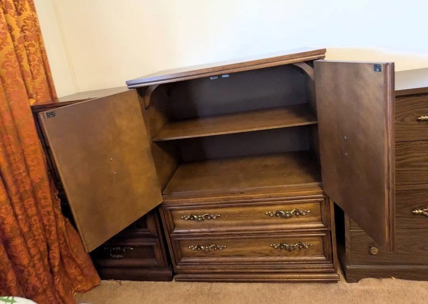 Wood Armoire with Drawers