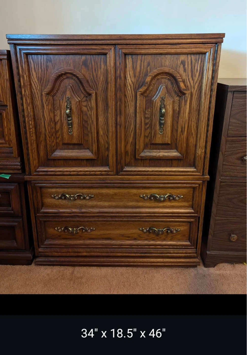 Wood Armoire with Drawers - photo 2