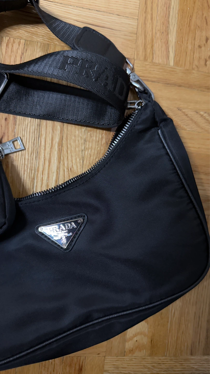 Prada Black Nylon Bag with Pouch