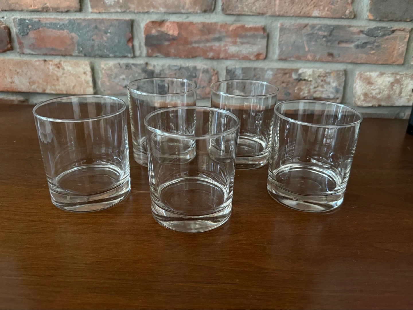 Set of 5 Clear Glass Tumblers