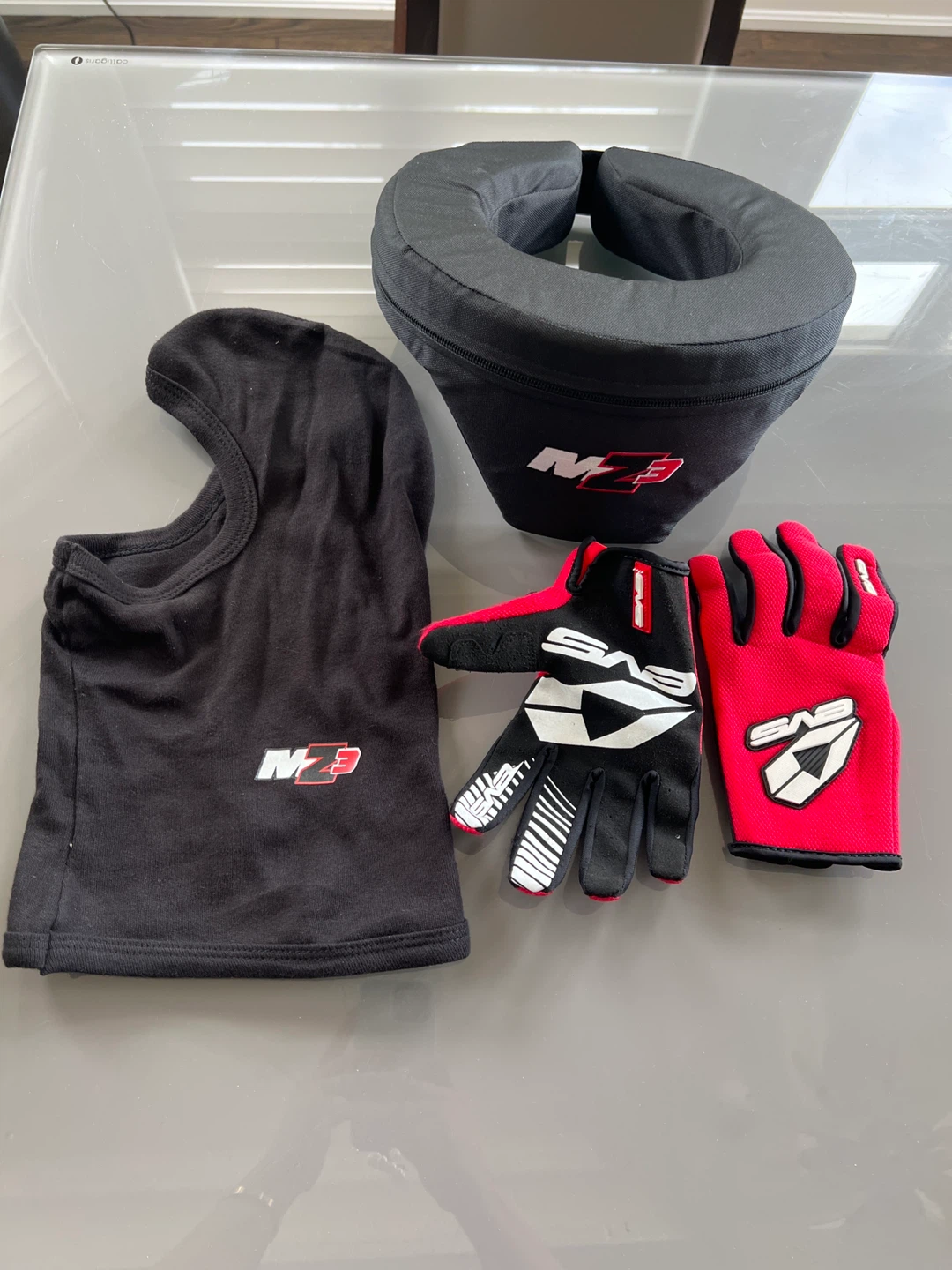 EVS Sports Balaclava, Neck Brace and Gloves Set