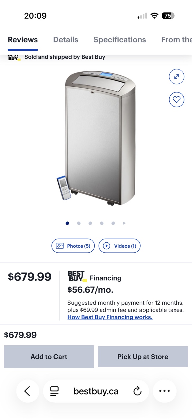 14000 BTU Insignia Portable Air Conditioner