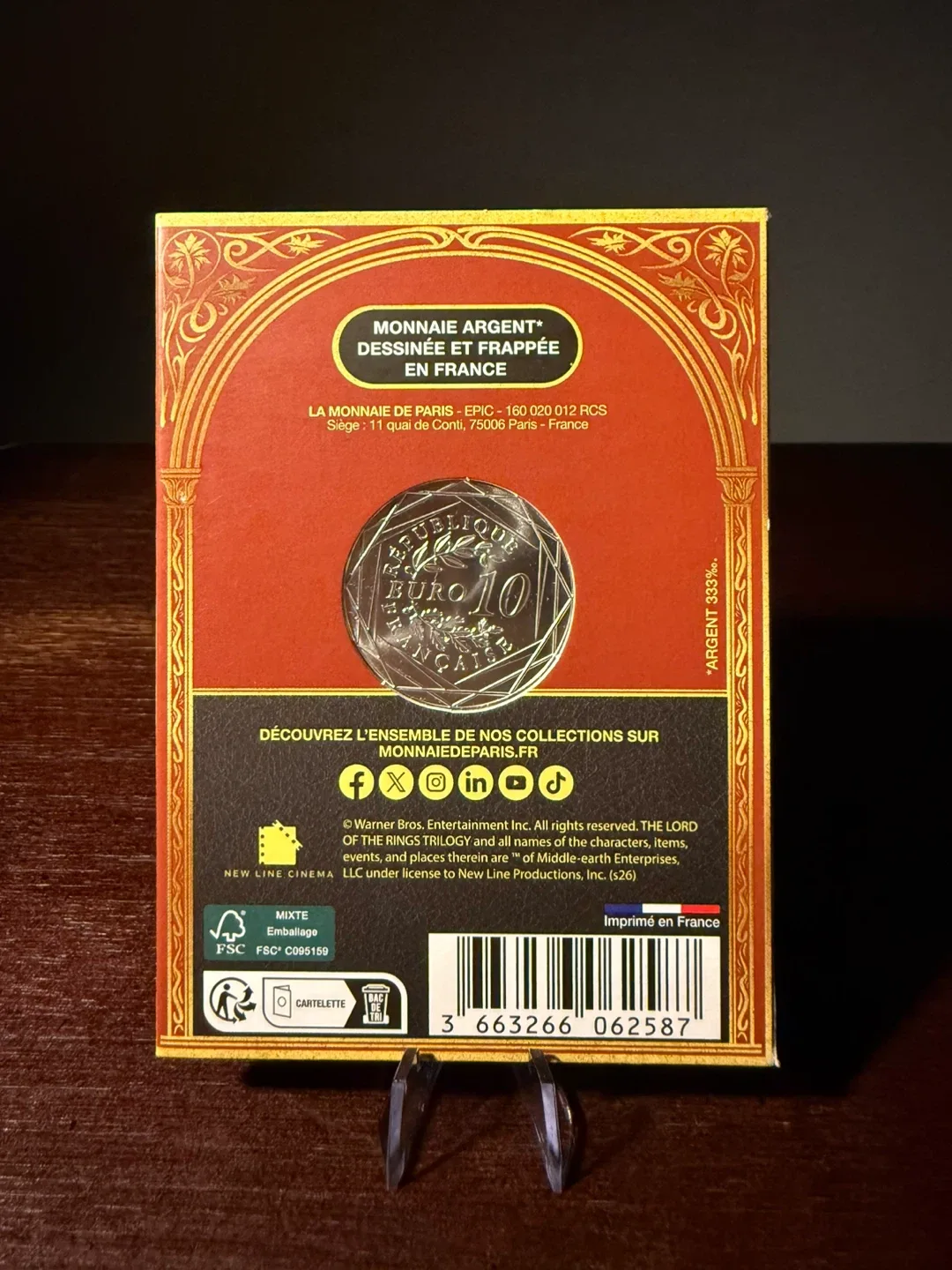 Lord of the Rings The Two Towers 10 Euro Coin - photo 2
