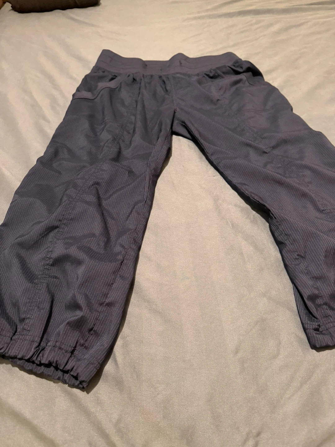 Dark Gray Striped Athletic Pants