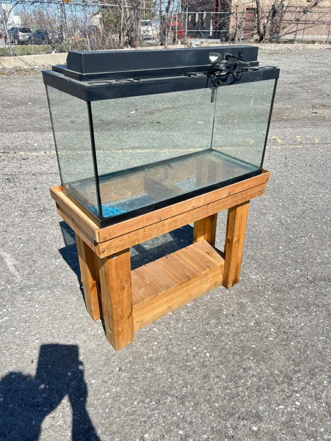 Fish Tank with Wooden Stand