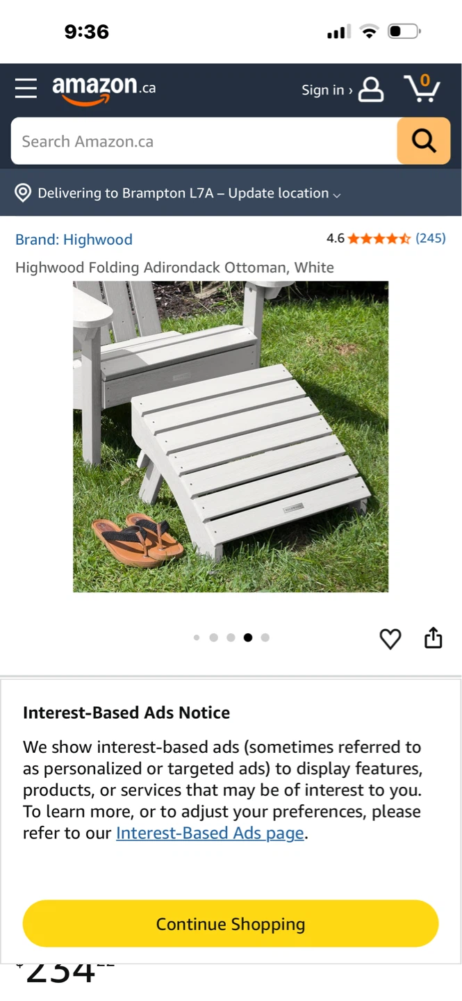 Highwood Folding Adirondack Ottoman