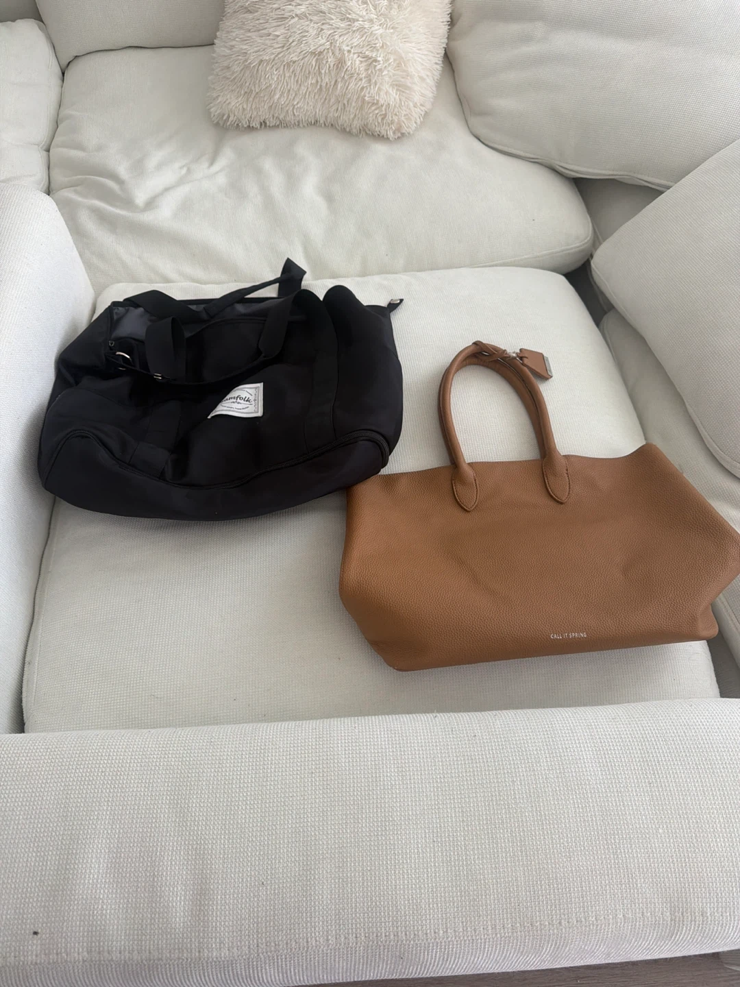 Call It Spring Brown Tote Bag & Black Duffel Bag
