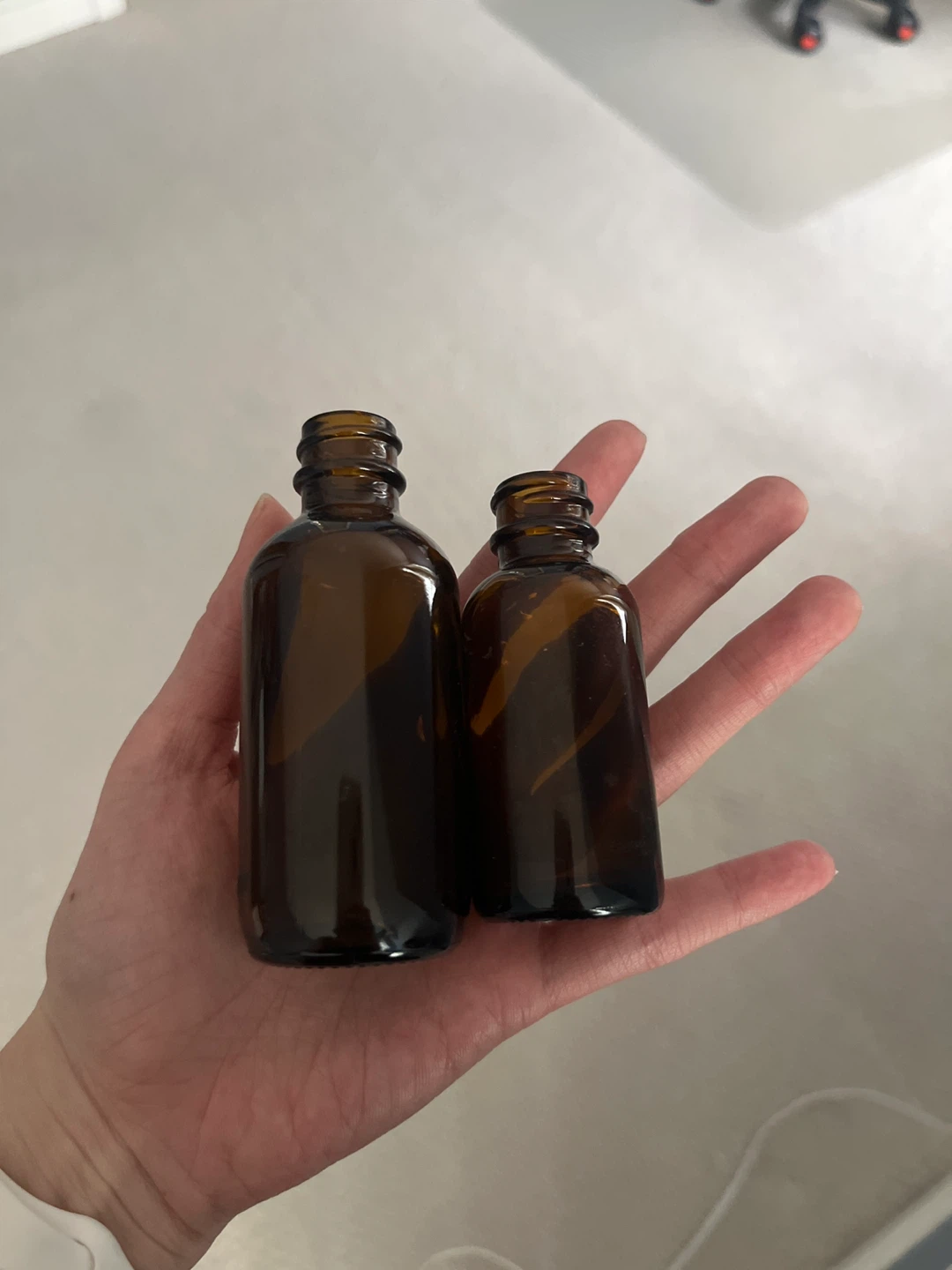 2 x Amber Glass Bottles
