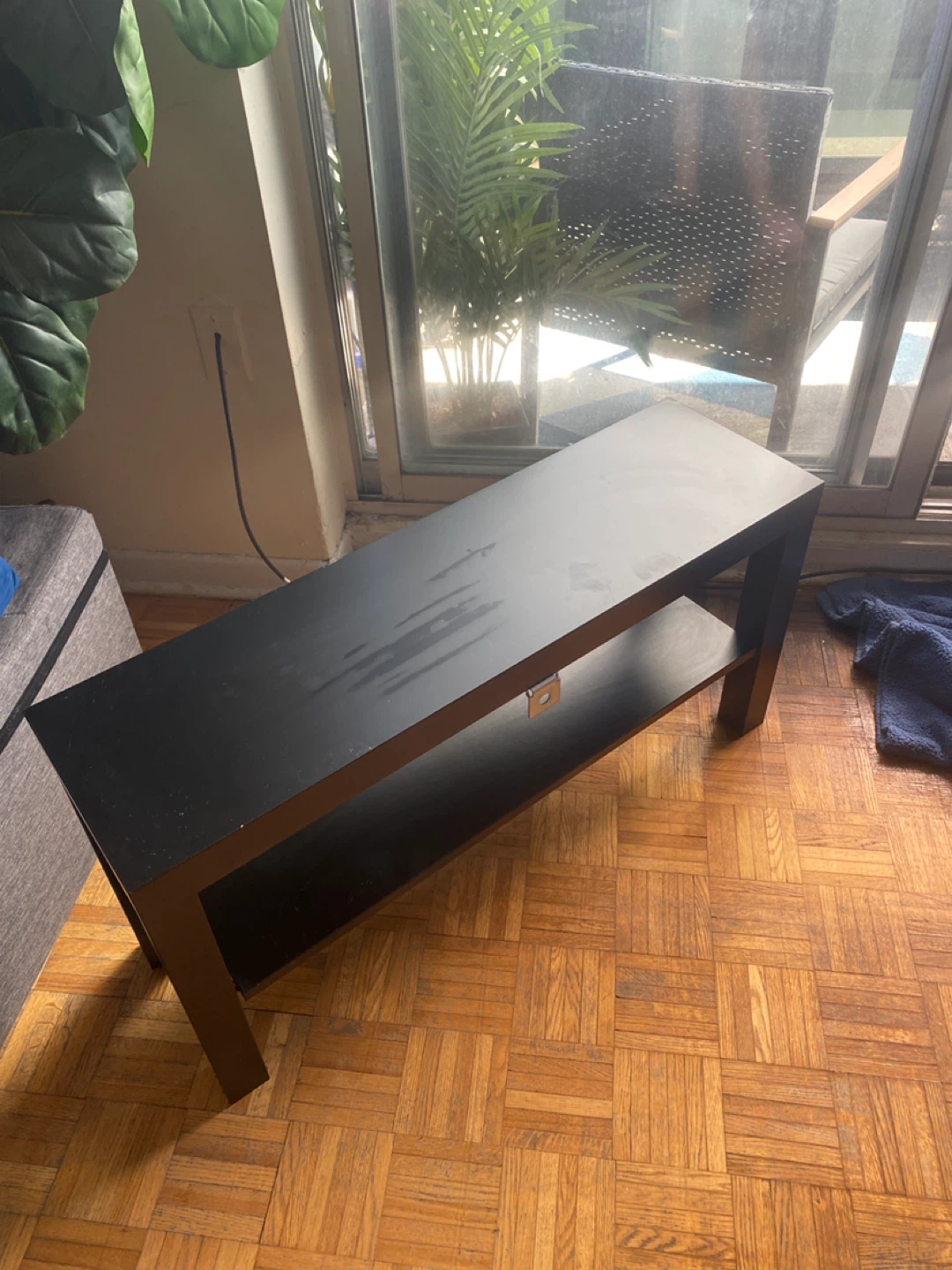 Black Two-Tier Entertainment Stand