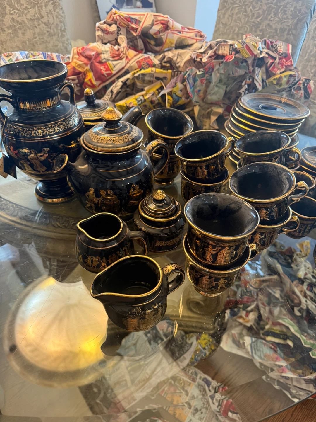 Fakiola Hand Made in Greece 24K Gold Tea Set