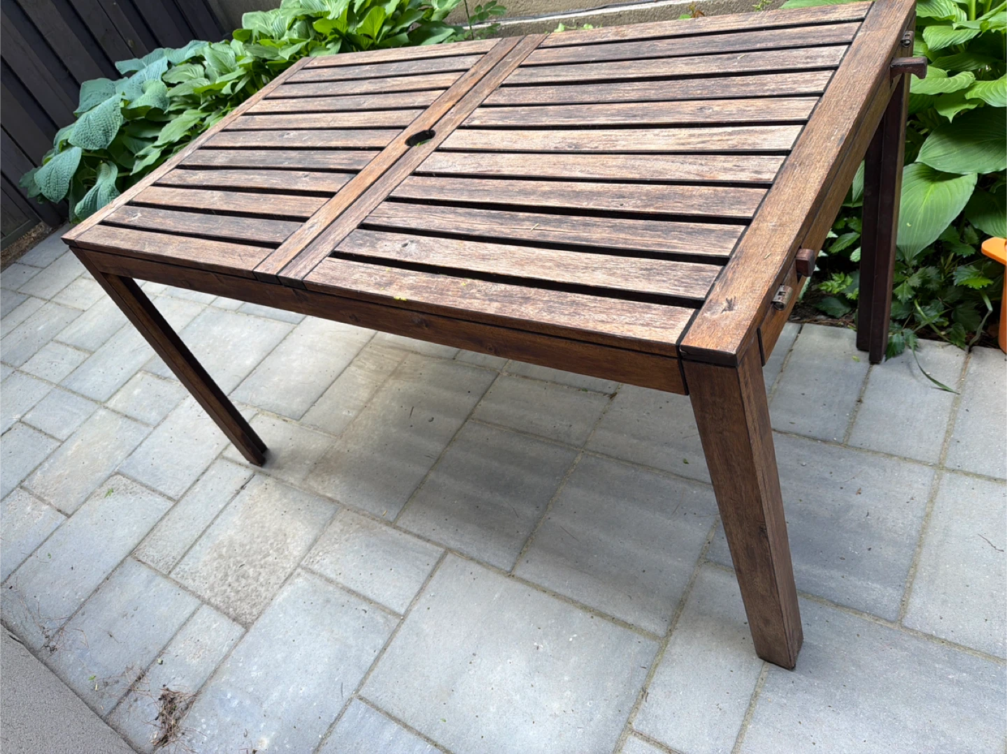 Wooden Outdoor Table with Umbrella Hole - photo 2