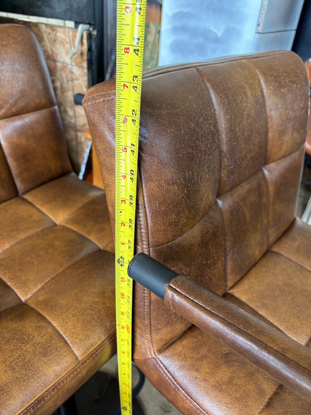 Brown Faux Leather Bar Stool - photo 4
