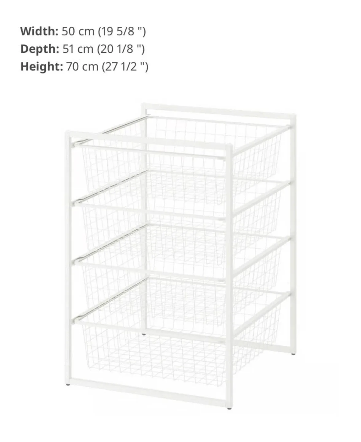 White IKEA Wire Basket Storage Unit - photo 2
