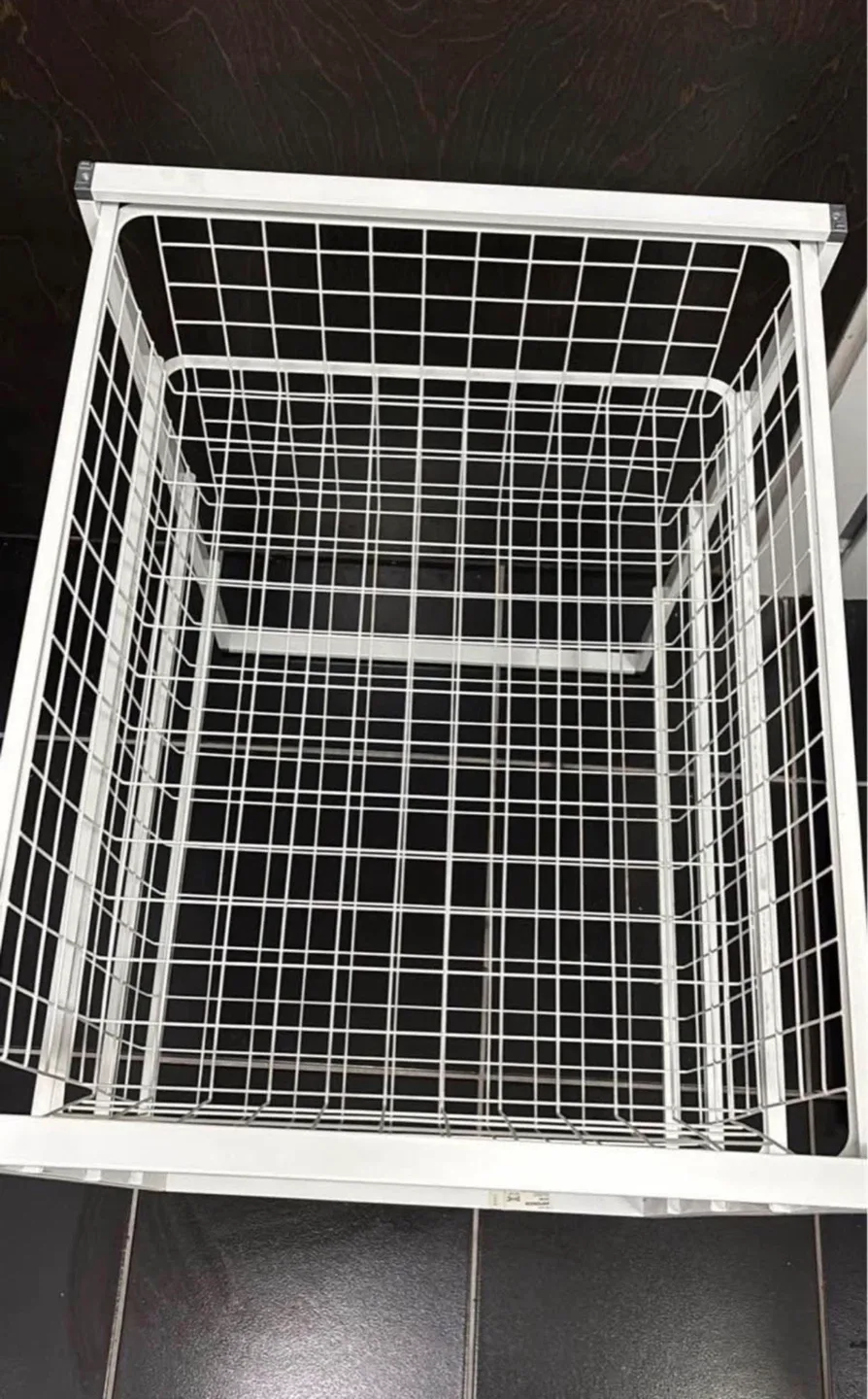 White IKEA Wire Basket Storage Unit