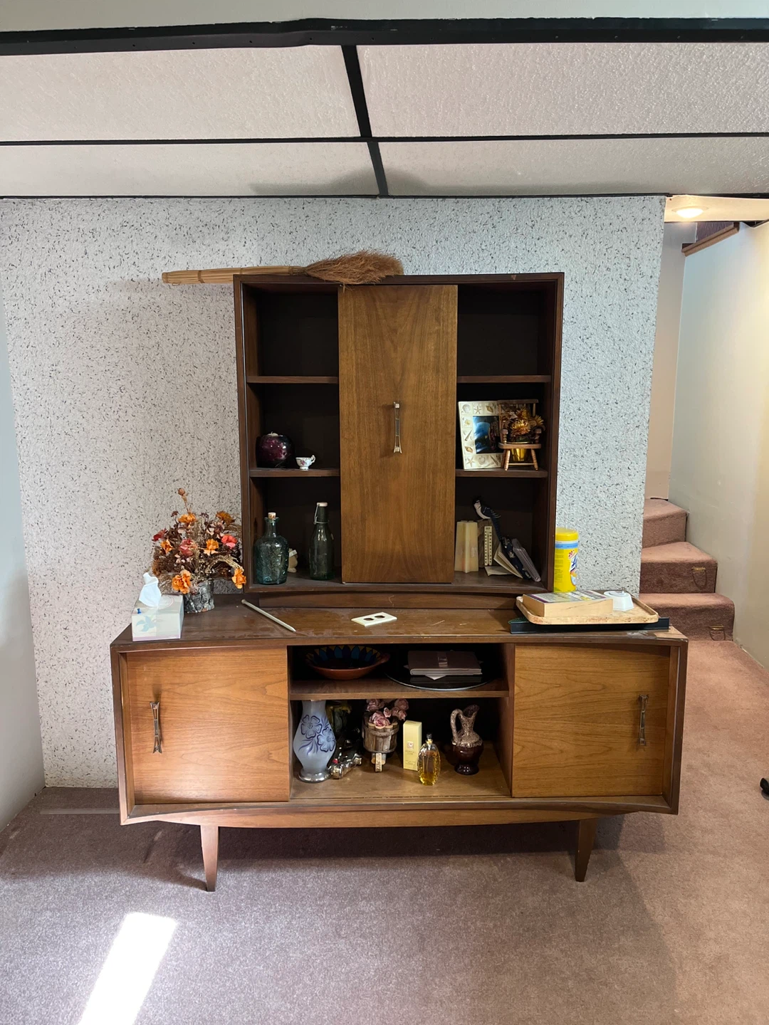Mid-Century Modern Wood Sideboard Cabinet