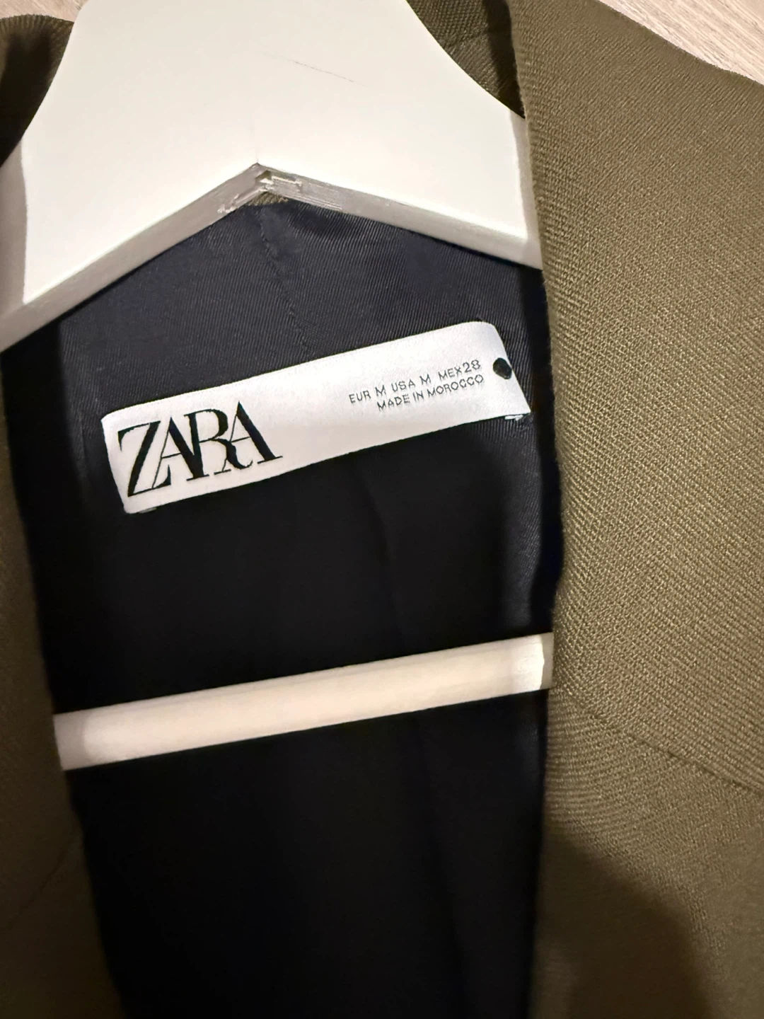 Zara Double Breasted Blazer - Olive Green - Size M - photo 2