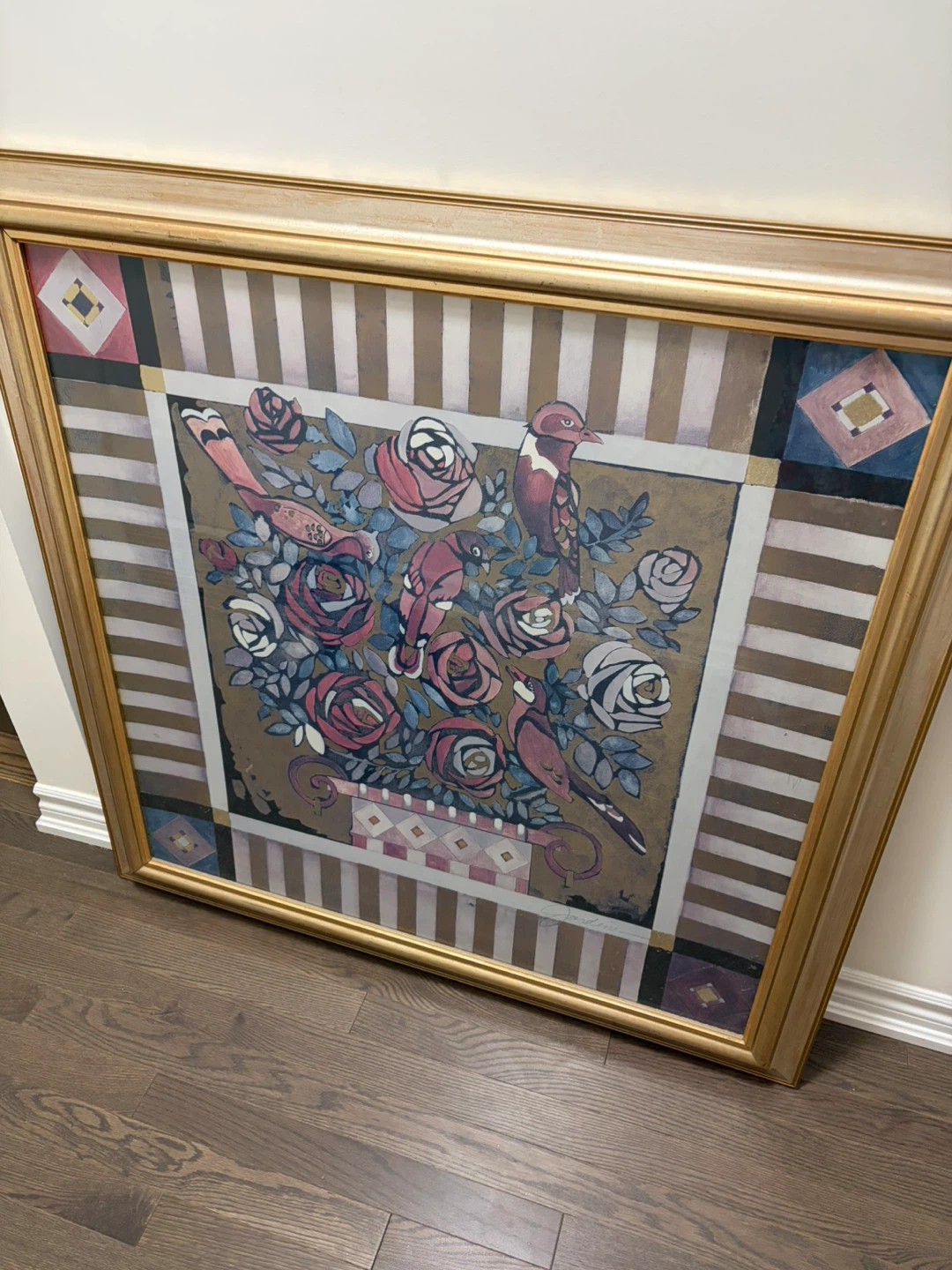 Framed Art Print - Birds and Roses