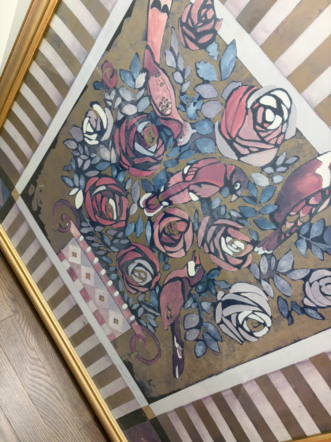 Framed Art Print - Birds and Roses - photo 2