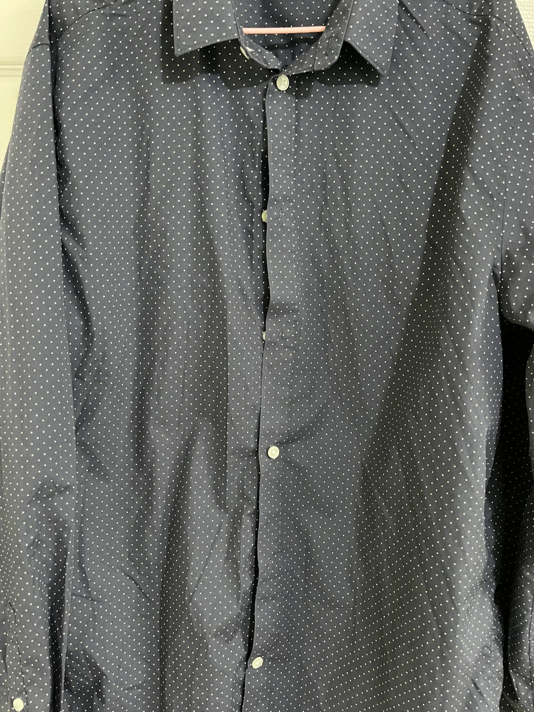 H&M Slim Fit Easy Iron Polka Dot Dress Shirt - photo 3