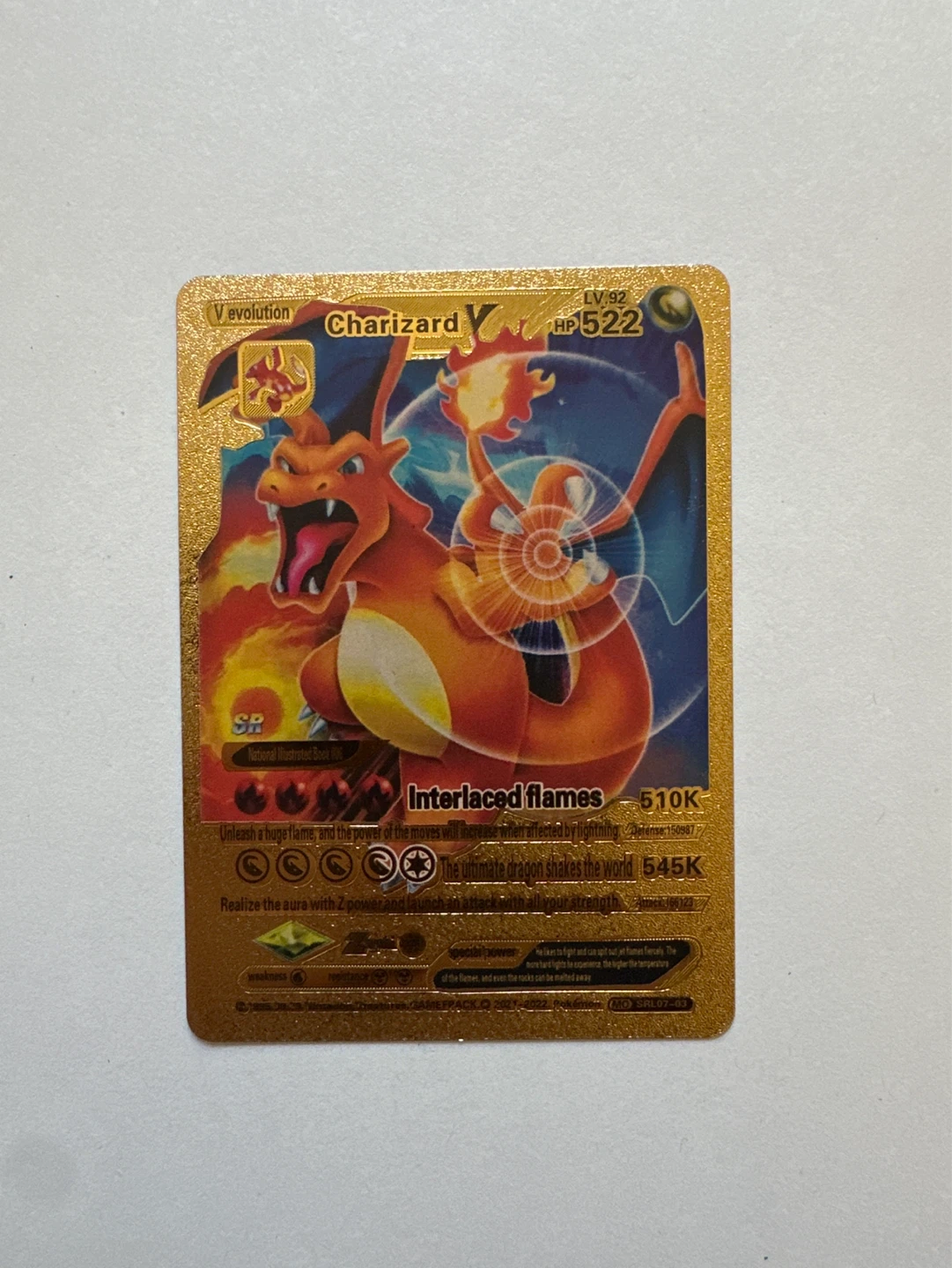 Pokemon Charizard V Gold Card