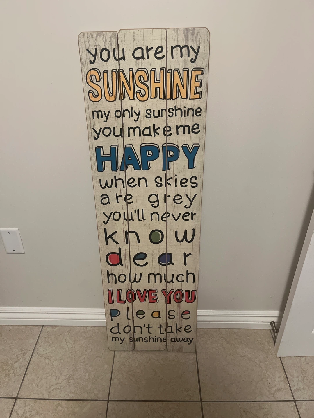 Wooden "You Are My Sunshine" Wall Decor