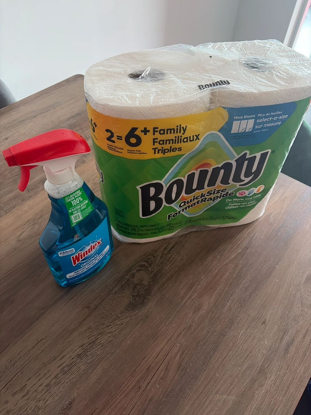 Bounty QuickSize Paper Towels & Windex Original Glass Cleaner