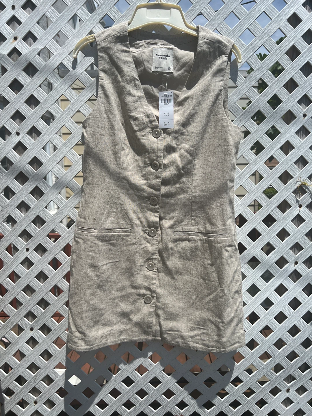A&F Blend Sleeveless Dress - Beige - Size S