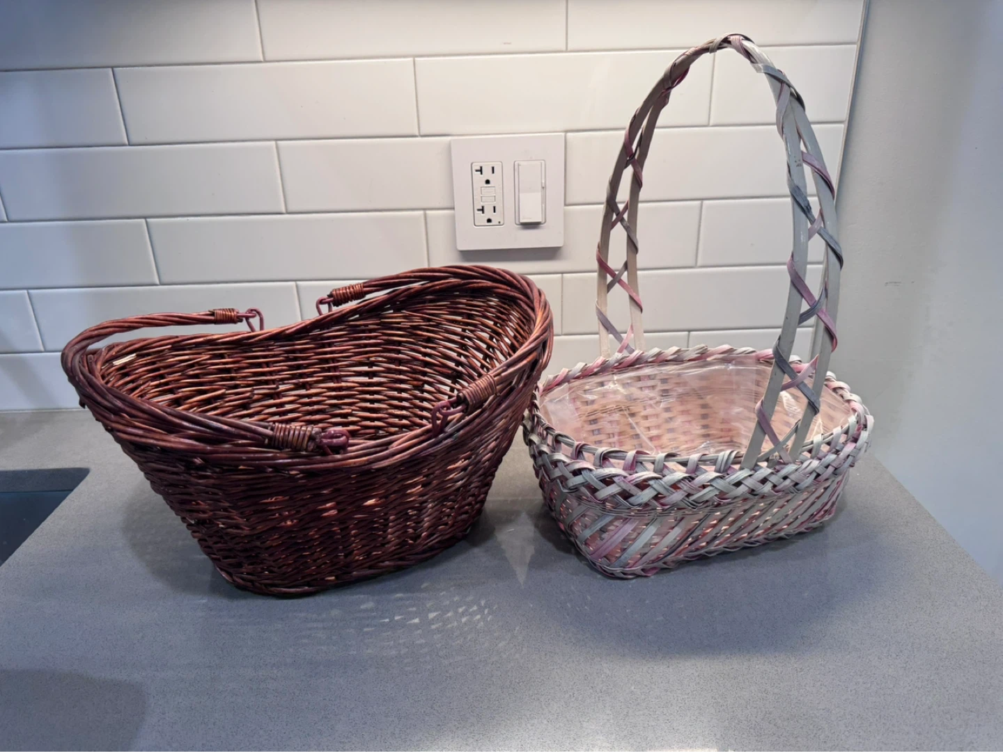 Wicker Baskets with Handles