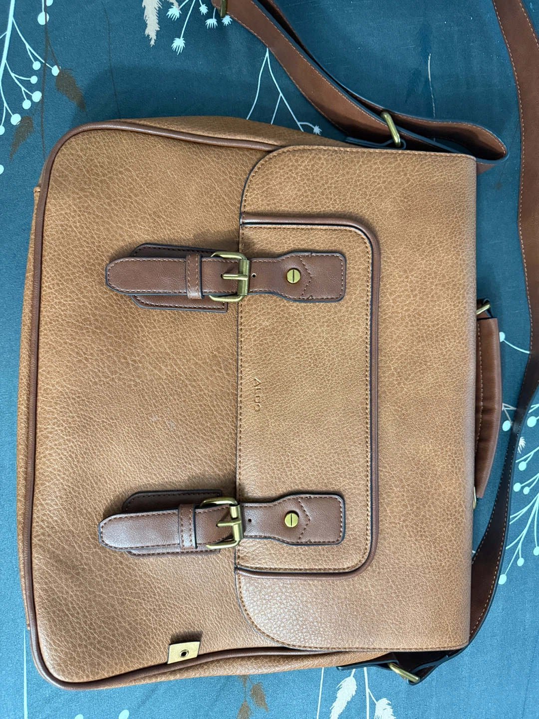 ALDO Brown Faux Leather Messenger Bag