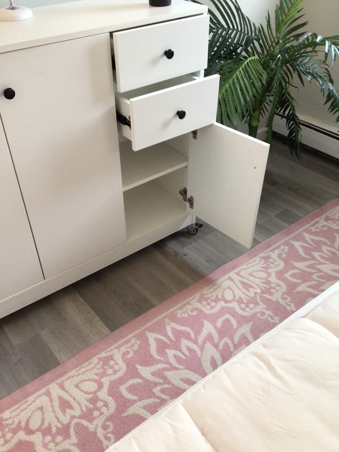 White Storage Cabinet with Doors and Drawers - photo 3