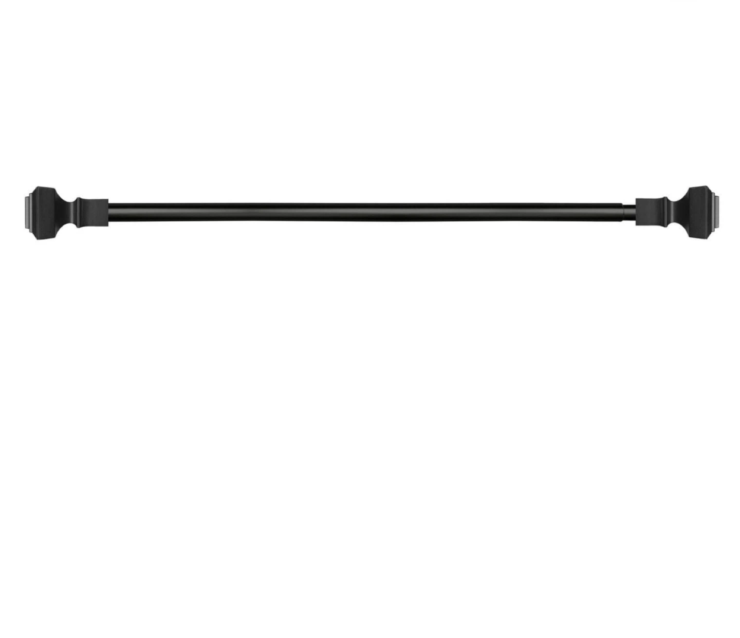 Adjustable Black Curtain Rod Set (2) 42”-84”