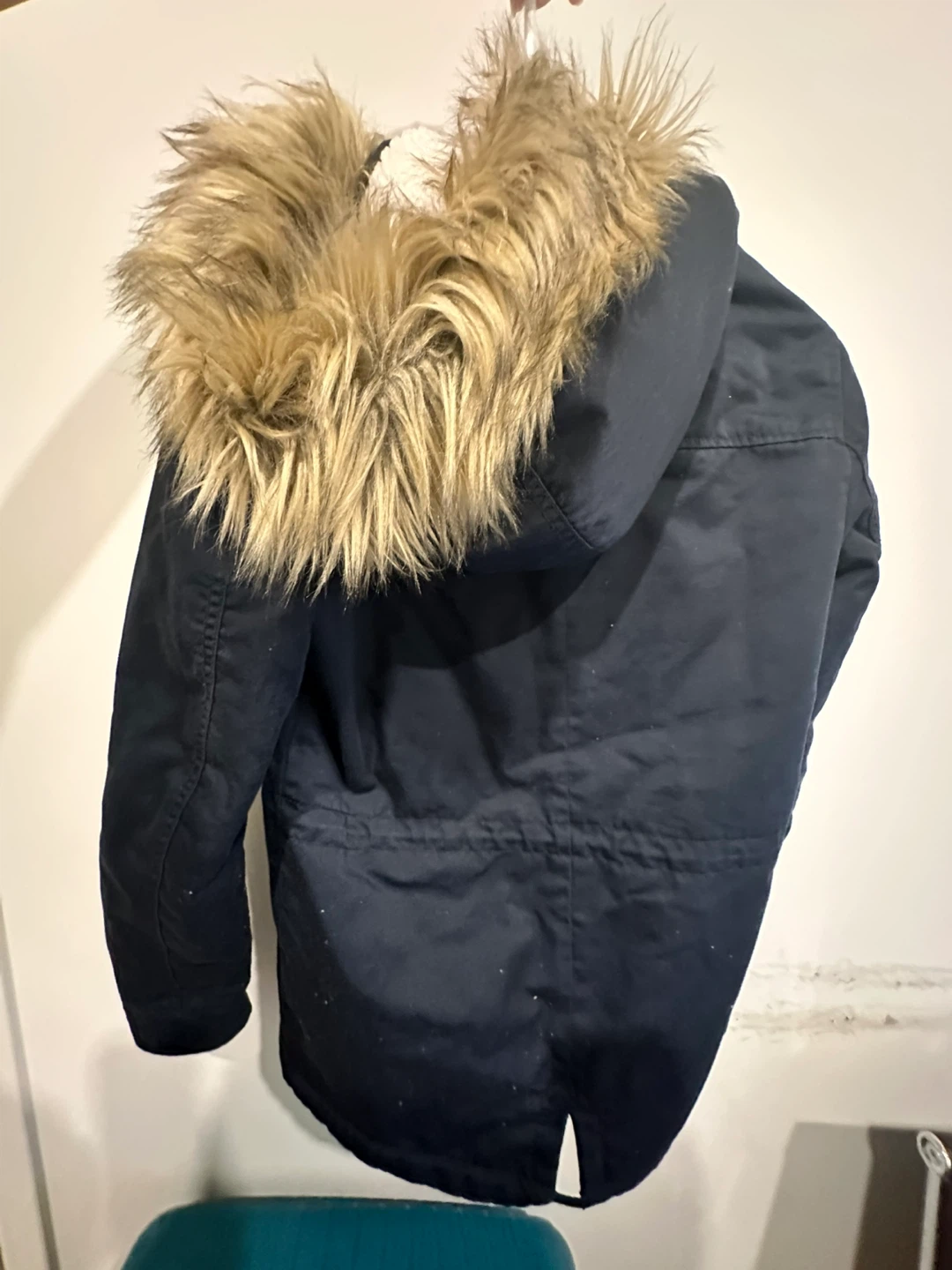 ONLY Navy Blue Parka Jacket with Faux Fur Hood - photo 2