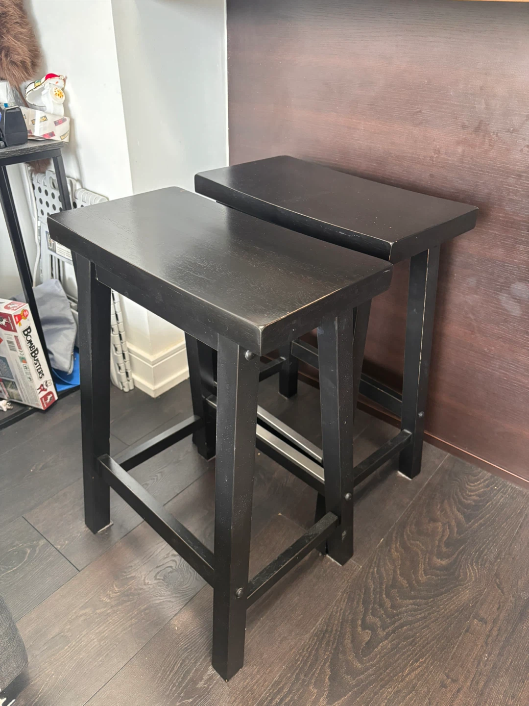 Set of 2 Black Bar Stools - photo 2