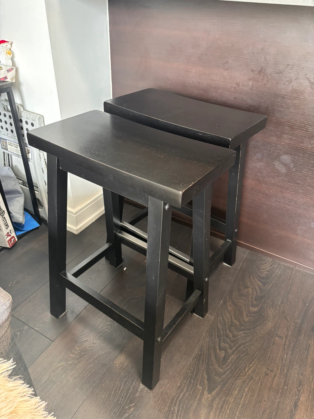 Set of 2 Black Bar Stools