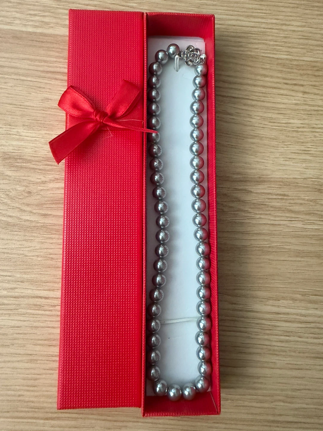 Pearl fresh Plated  Necklace Beautiful in Red Gift Box