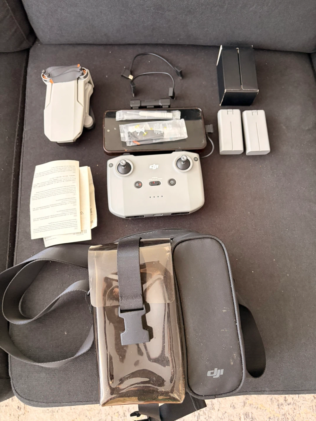 🚁 DJI Mini Drone Bundle – 2 Batteries, Controller, Carrying Case