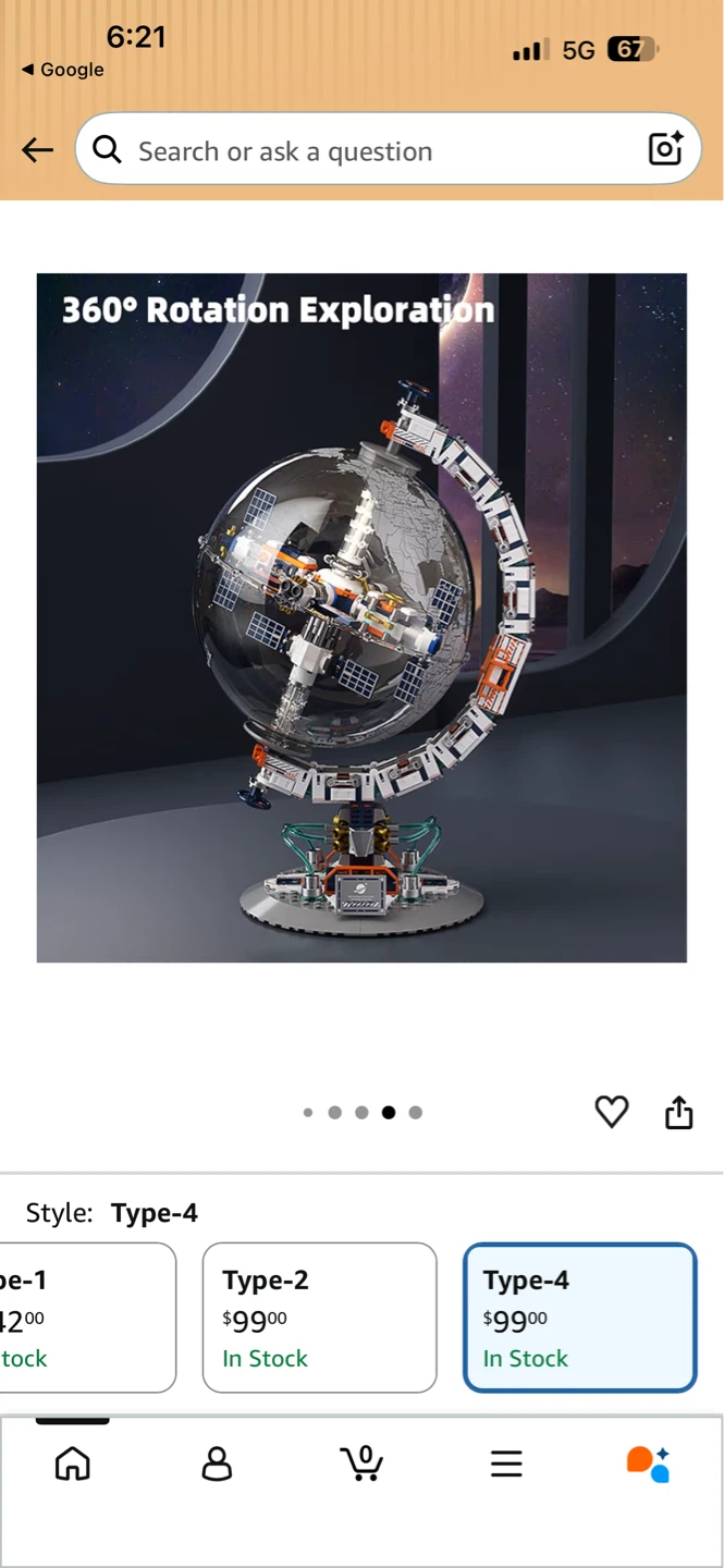 360° Rotation Exploration Globe