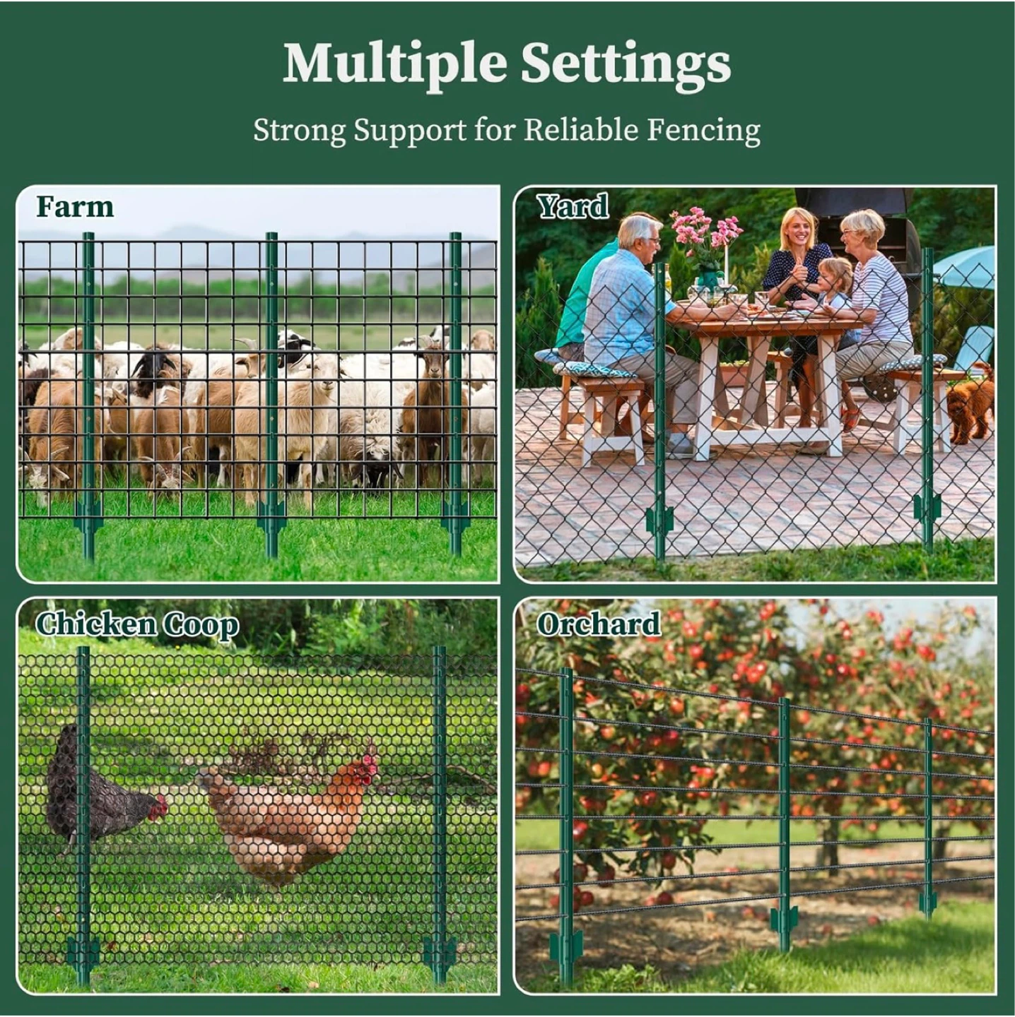 Green Metal Fence Post - 5FT (10pcs) - photo 2