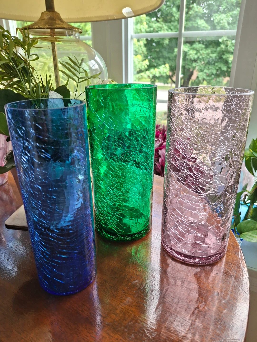 Crackle glass vases (priced per vase)