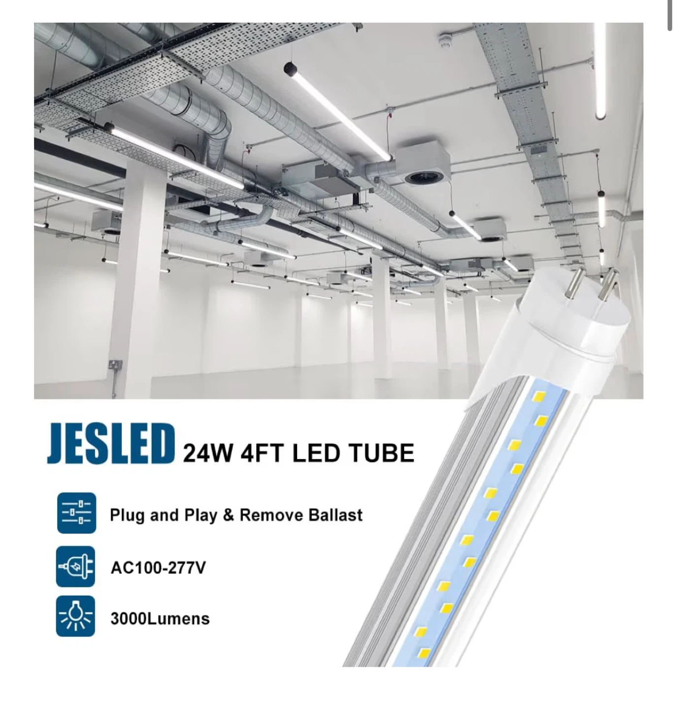 JESLED T8 4FT LED Tube Lights (12 Count) - photo 5